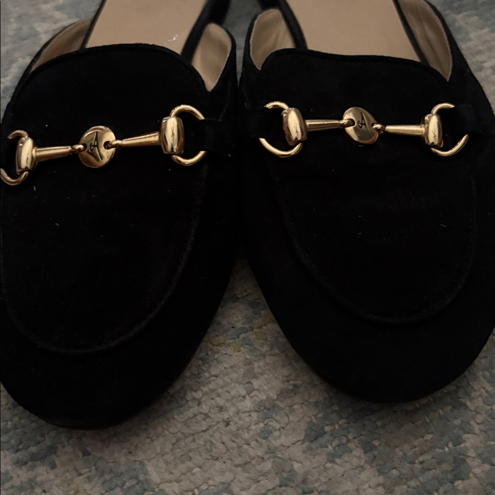 Amalfi by Rangoni Graziosa Horse Bit Flat Mule black suede size 8 - Picture 5 of 12